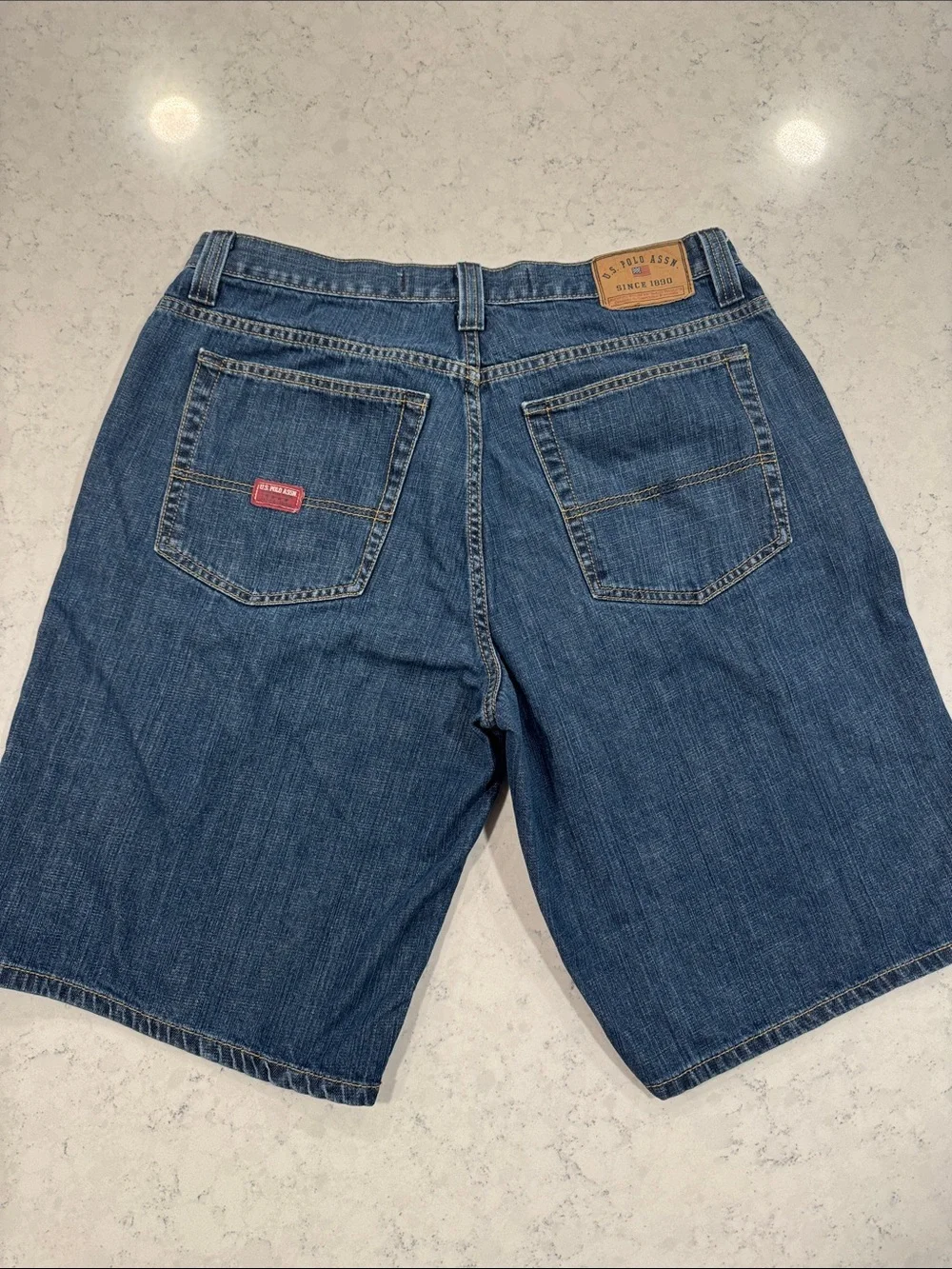 U.S. Polo Assn. Men’s 34 100% Cotton Blue Denim Jean Shorts Jorts Casual Trendy